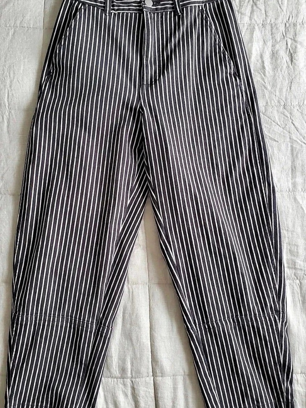 Everlane The Utility Barrel Pant Striped Straight Leg Pants